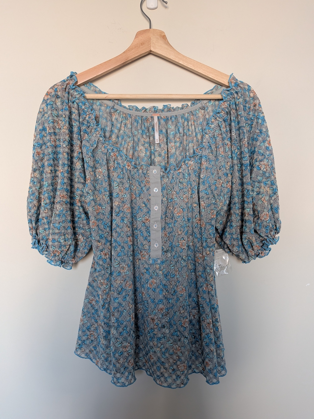 Free People Floral Astra Peasant Top - Picture 1 of 5